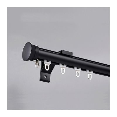 Curtain Track, Aluminum Curtain Rails System, Wall Mount Curtain Rods, Room Divider-Curtain Track Rail, For Bedroom, Living Room, Kitchen, Bathroom(Black A,1.3m/4.3ft)