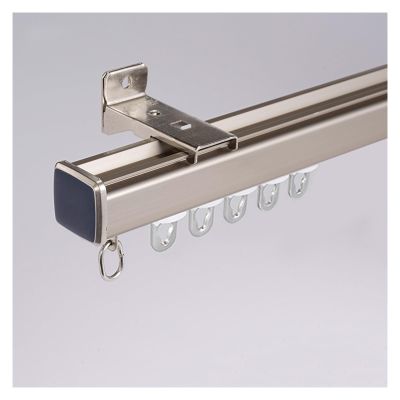 Curtain Track, (2.3Ft-20Ft) Aluminum Curtain Rail, Ceiling Or Wall Mount Curtain Tracks System, Room Divider Curtain Rods, For Living Room/Bed Room/Shower(Color:Champagne B,Size:1.8m/6ft/2*0.9m)