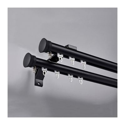 Curtain Track, Aluminum Curtain Rails System, Wall Mount Curtain Rods, Room Divider-Curtain Track Rail, For Bedroom, Living Room, Kitchen, Bathroom(Black B,3m/10ft/2 * 1.5m)