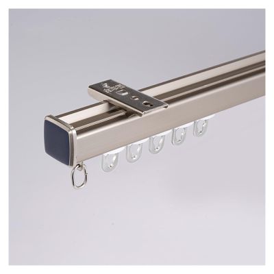PQPQLI Curtain Track, (2.3Ft-20Ft) Aluminum Curtain Rail, Ceiling Or Wall Mount Curtain Tracks System, Room Divider Curtain Rods, for Living Room/Bed Room/Shower(Color:Champagne A,Size:1.4m/4.6ft)