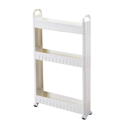3 Tier Slim Rolling Storage Cart Floor Small Cabinet Bathroom Organizer Kitchen Storage Shelf, Laundry Room Organization Narrow Shelf Side Storage Cabinet for Small Space (Color : 3.5in)