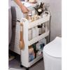 3 Tier Slim Rolling Storage Cart Floor Small Cabinet Bathroom Organizer Kitchen Storage Shelf, Laundry Room Organization Narrow Shelf Side Storage Cabinet for Small Space (Color : 3.5in) view 3