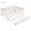 Harper & Bright Designs Wooden Twin Size DayBed Bed Frame for Boys Girls Kids Adults Toddler with Twin Trundle, DayBed with Storage Shelf and USB Charging Ports,White view 2