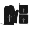 Rqwaaed Religious Cross John 3-16 Premium Heat Resistant Oven Mitts Pot Holders Baking 4-Piece Set view 1
