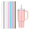 8PCS Color Replacement Straws for Stanley Owala Simple Modern, Alwenid Reusable Glitter Clear Stainless Steel Straws Accessories for Tumbler Mug Cup, BPA Free and Dishwasher Safe(7*Tritan+1*Metal) view 1