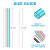 8PCS Color Replacement Straws for Stanley Owala Simple Modern, Alwenid Reusable Glitter Clear Stainless Steel Straws Accessories for Tumbler Mug Cup, BPA Free and Dishwasher Safe(7*Tritan+1*Metal) view 2