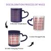 MDATT Red Checkered White Squares Print Coffee Cup,Heat Sensitive Personalized Color Changing Cups,Color Changing Mug,Grandpa Gift view 3