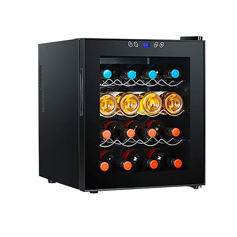 GagalU 48 liters Wine Cooler 16 Bottle Wine Fridge with Avoid Light and Heat Insulation Wine Cellars Transparent Glass Touch Control Low Noise Operation Built in or Freestanding