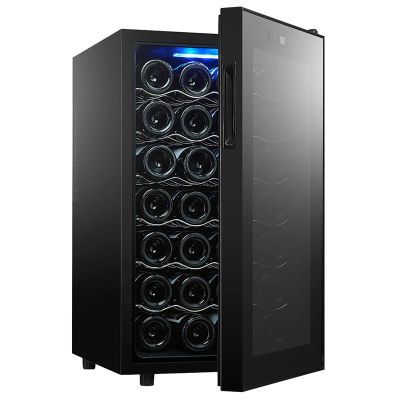 GagalU 28 Bottle Compressor Wine Cooler Refrigerator Freestanding Quiet Operation Wine Fridges Cellar Digital Touch Display Anti Light Finish Auto-Defrost Double-Layer Glass Door