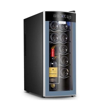 GagalU 12 Bottle Dual Zone Thermoelectric Red & White Wine Cooler/Chiller Counter Top Wine Cellar with Digital Temperature Display, Freestanding Refrigerator Smoked