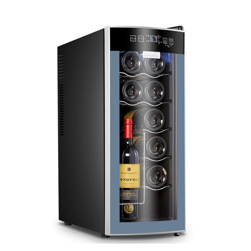 GagalU 12 Bottle Dual Zone Thermoelectric Red & White Wine Cooler/Chiller Counter Top Wine Cellar with Digital Temperature Display, Freestanding Refrigerator Smoked