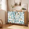 SIGNWIN Sideboard Buffet Cabinet, Kitchen Storage Cabinet with 2 Doors, Colorful Plant Leaves Parttern, Cupboard Console Table for Dining Room- 35" L x 18" W x 29" H view 1