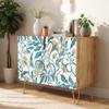 SIGNWIN Sideboard Buffet Cabinet, Kitchen Storage Cabinet with 2 Doors, Colorful Plant Leaves Parttern, Cupboard Console Table for Dining Room- 35" L x 18" W x 29" H view 4