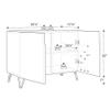 SIGNWIN Sideboard Buffet Cabinet, Kitchen Storage Cabinet with 2 Doors, Mid-Century Brown Black Polygon Landscape Patterns, Cupboard Console Table for Dining Room- 35" L x 18" W x 29" H view 2