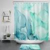 HVEST Marble Shower Curtain Set Teal Blue Abstract Marble Luxury Bathroom Sets with Shower Curtain and Rugs,Modern Minimalist Shower Curtain Bathroom Decorations,70L X 70W inches view 1