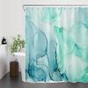 HVEST Marble Shower Curtain Set Teal Blue Abstract Marble Luxury Bathroom Sets with Shower Curtain and Rugs,Modern Minimalist Shower Curtain Bathroom Decorations,70L X 70W inches view 2