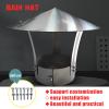 Cone Top Chimney Cap, Stainless Steel Chimney Cap, Rain and Snow Cap - Exhaust Pipe End - Vent Cover/Cap, Exhaust Hood, Metal Chimney Cap with Bird Guard,Chimney Cover ( Size : D14cm*30cm/5.51in*11.81 view 4