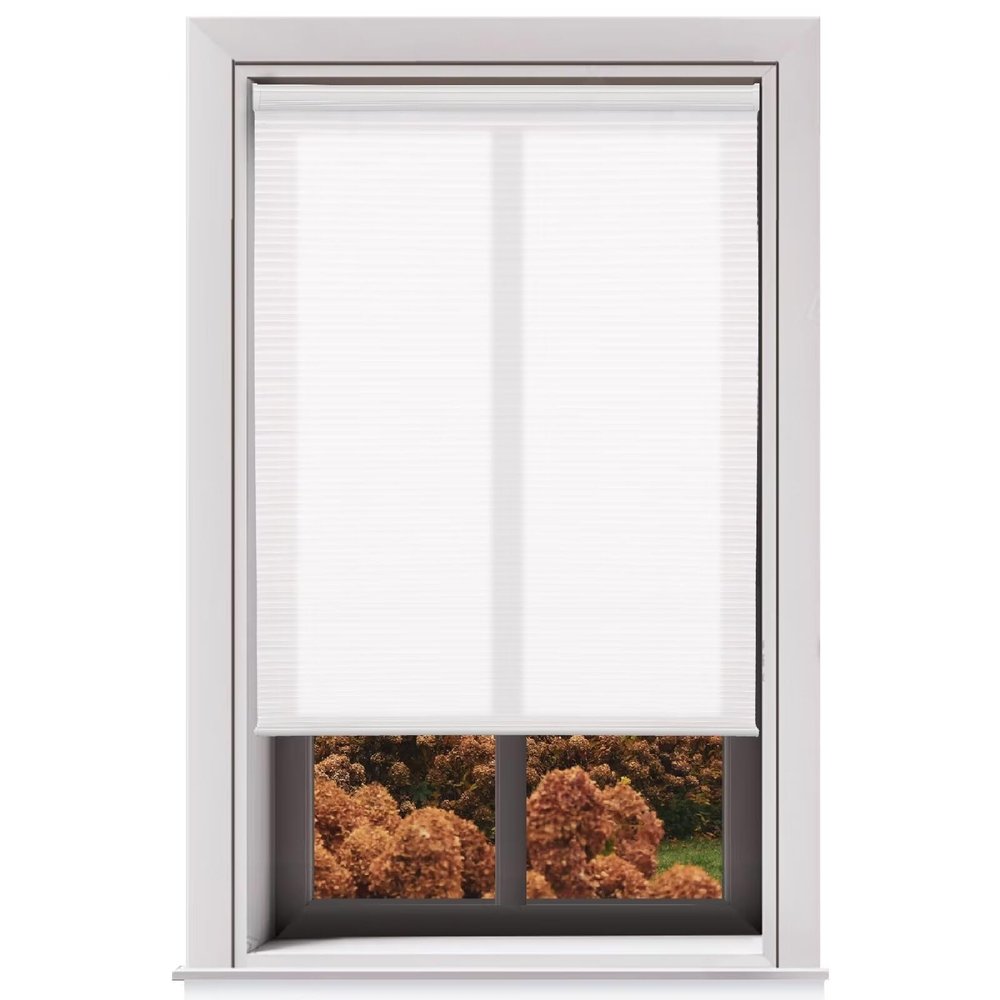 Changshade Cellular Shades Blinds for Indoor Windows Door Cordless, Honeycomb Blind 1 Inch Pull Down Pleated No Drill Tools Easy Install, Shade Size 18.5" Width36" Height, White