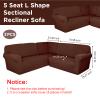 Breling 3 Pcs L Shaped Couch Covers for Sectional Corner Sofa Stretch 5 Seat Washable Corner Sofa Slipcover Sectional Couch Protector for Living Room(Brown,Milk Silk) view 2