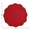 HOMBYS Quilted Placemats Set of 6 Washable Round Placemats for Kitchen Table-100% Cotton Fabric 14 Inch Round Table Mats, Cotton Fabric with Microfiber Filling, (14"x14", Red) view 2