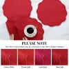 HOMBYS Quilted Placemats Set of 6 Washable Round Placemats for Kitchen Table-100% Cotton Fabric 14 Inch Round Table Mats, Cotton Fabric with Microfiber Filling, (14"x14", Red) view 3