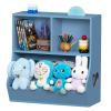 Lerliuo Baby Toddler Bookshelf and Storage Organizer, Kids Cabinet and Bookcase, Wooden 3 Cubby Children Book Shelf for Playroom, Bedroom, Nursery, School 23.62'' H (Blue) view 1