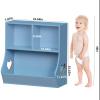 Lerliuo Baby Toddler Bookshelf and Storage Organizer, Kids Cabinet and Bookcase, Wooden 3 Cubby Children Book Shelf for Playroom, Bedroom, Nursery, School 23.62'' H (Blue) view 3