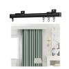 Curtain Track Glider Rail, Curtain Rail With Mute Rollers, Heavy Duty Curtain Track System, Shower Curtains Room Divider, For Curtains Windows Balconies Offices Hotels Clinics ( Color : Black , Size : view 1