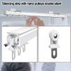 Curtain Track Glider Rail, Curtain Rail With Mute Rollers, Heavy Duty Curtain Track System, Shower Curtains Room Divider, For Curtains Windows Balconies Offices Hotels Clinics ( Color : Black , Size : view 4