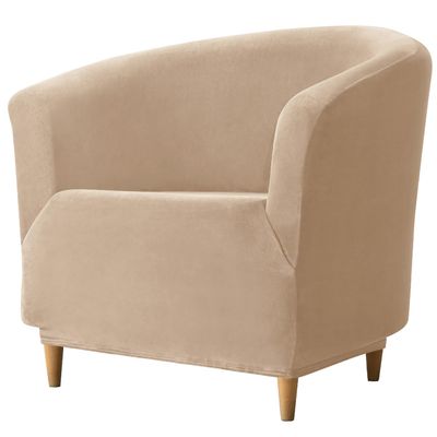 Club Chair Covers Slipcover 1/2 Piece Velvet Tub Chair Covers for Armchairs,Barrel Chair Covers Wing Back High Stretch Sofa Seat Furniture Protector Removable Washable Living Room ( Color : #6 , Size