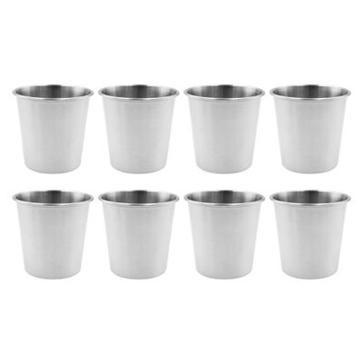 304 Stainless Steel Cups,TTZEZE Metal Cups,Healthy Drinking Cups,Tumbler Pint Cups,Shatterproof Beverage Cups,Unbreakable BPA Free Cups,Durable Cups for Bar Home Restaurant Teahouse 8PCS, 260ml/8.7oz