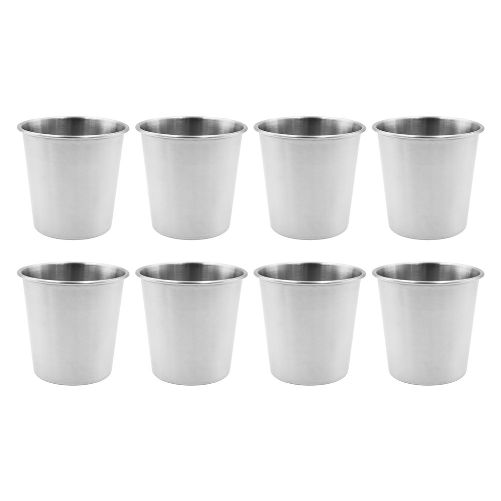 304 Stainless Steel Cups,TTZEZE Metal Cups,Healthy Drinking Cups,Tumbler Pint Cups,Shatterproof Beverage Cups,Unbreakable BPA Free Cups,Durable Cups for Bar Home Restaurant Teahouse 8PCS, 260ml/8.7oz