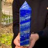 KatLin Natural Lapis Lazuli Column Crystal Wand Healing Home Office Decoration Gifts Mineral Demagnetization Ornaments (Size : 500-550g) view 1