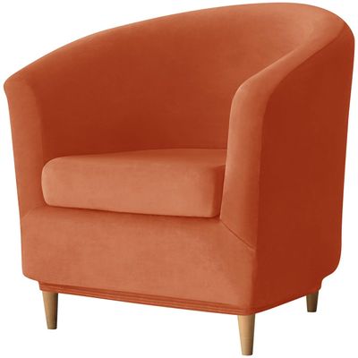 Club Chair Covers Slipcover 1/2 Piece Velvet Tub Chair Covers for Armchairs,Barrel Chair Covers Wing Back High Stretch Sofa Seat Furniture Protector Removable Washable Living Room ( Color : #15 , Size