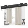 Heavy Duty Curtain Track Rails,Ceiling Or Wall Mount 50-600 Cm Aluminium Sliding Curtain Track System Kit For Room Dividers, Bedroom Privacy, Shower Curtain Rod,Straight Curtain Track ( Color : Black view 1
