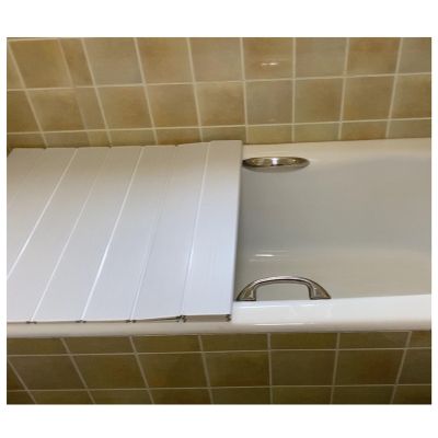 Bathtub Tray Bathtub Cover Bath Tub Caddy Tray, Folding Plastic Dust-Proof Board Shutter Bath Lid, Scalable Durable Insulation Cover for Spa, Bathroom & Shower, 0.6cm Thickness Multifunctional (Color