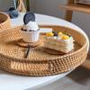 ABPETE Woven Rattan Basket, Round Serving Trays with Handles,Coffee Table Centerpiece Decorative Trays for Home Decor, Rattan Tray for Breakfast, Drinks, Snack,10 in view 4