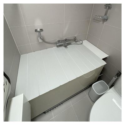 Bathtub Tray Folding Bathtub Cover Bathtub Caddy Tray, Scalable PVC Dust-Proof Board Insulation Cover, Waterproof Shutter Bath Lid for Luxury Spa Or Reading, 0.6cm Thickness Multifunctional (Color :