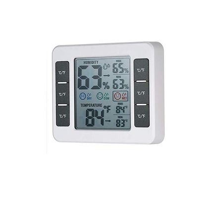 Digital Bathroom Shower Wall Clock, Waterproof Spray, Large Display of Thermo-Hygrometer