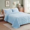 Whale Flotilla Quilt Set Oversized California King Size, 3-Piece Soft Lightweight Cal King Quilt Bedding Set Bedspread Coverlet for All Seasons, Light Blue view 2