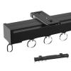 Curtain Track Ceiling Or Wall Mount Curtain Rail Sliders Syatem, Heavy Duty Aluminum Alloy Curtain Track , For Holding Curtain Panels, Room Dividers, Drapes, Straight Curtain Track ( Color : Black (To view 1