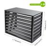 DELURA Air Conditioner Fence, Aluminum Shutter Privacy Fence, Privacy Screen No-Dig Kit - 4 Panels (Color : White, Size : 2-3P 110x60x80cm) view 2