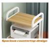 BXKCFYBSQ 3 Tier Media Rack Audio/Video Component Cabinet Wooden Corner Rack Stereo Audio Rack Stand Tower for Home/Office Printer Stand view 3