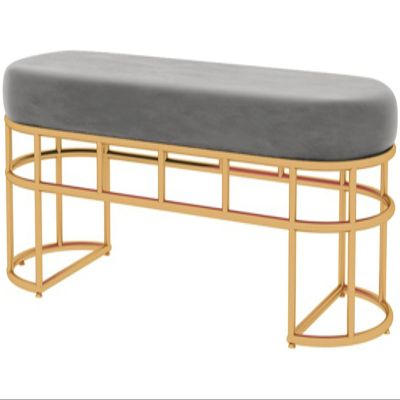 YHKJLYH Bench Footstool Upholstered, Faux Leather Decor, Rectangle Bench, Gold Stainless Steel Legs, for Living Room, Entryway, or Bedroom