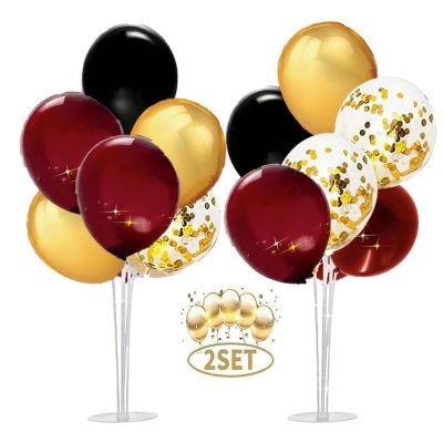 Graduation Decorations Maroon Gold 2026/Burgundy Graduation Decorations ASU FSU/Burgundy Gold Balloons/Birthday/2 Burgundy Table Centerpiece Balloon Stand Kits