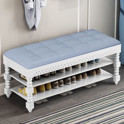 YHKJLYH Shoe Bench Storage Bench Entryway, 2-Tier Vintage Shoe Rack, with Leather, Cushion Seating Entryway Bench, with Shoe Storage, for Entryway Living Room