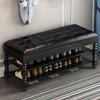 YHKJLYH Shoe Rack Bench, Corridor Shoe Stool Upholstered seat, Leather Bench Seat, with Leather, for Hallway,Entryway,Bedroom Easy view 1