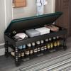 YHKJLYH Shoe Rack Bench, Corridor Shoe Stool Upholstered seat, Leather Bench Seat, with Leather, for Hallway,Entryway,Bedroom Easy view 3