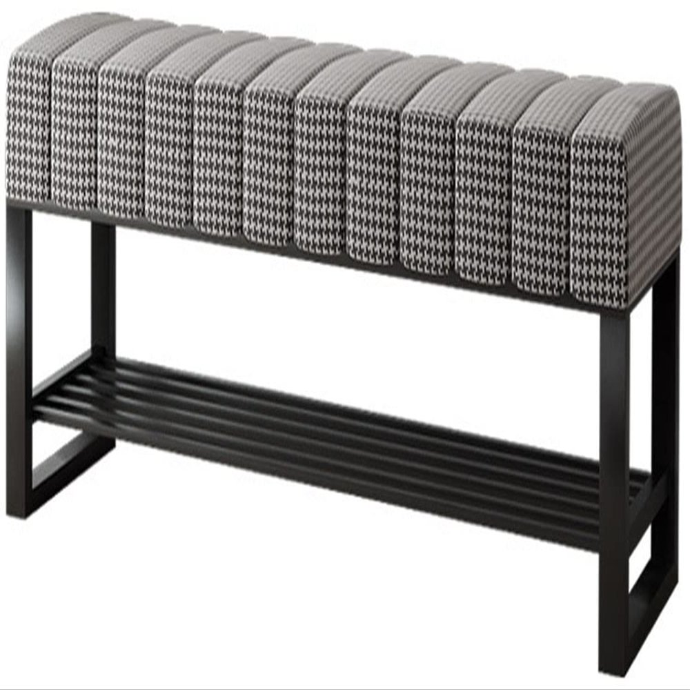 YHKJLYH Changing Shoe Stool, Entry Shoe Cabinet Upholstered Organizing Rack with Upholstered Seat, Metal Rack, for Bedroom, Living Room, Hallway