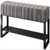 YHKJLYH Changing Shoe Stool, Entry Shoe Cabinet Upholstered Organizing Rack with Upholstered Seat, Metal Rack, for Bedroom, Living Room, Hallway view 1